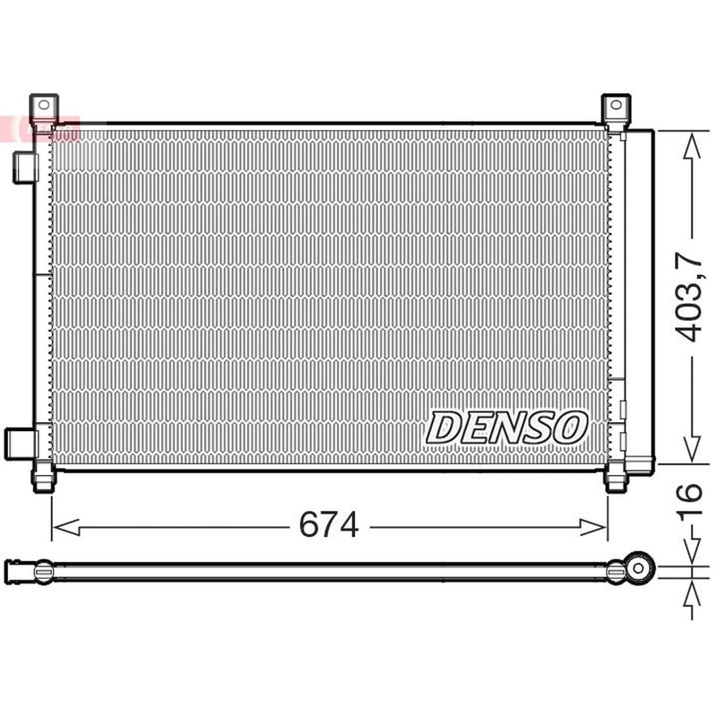 Denso Air Conditioning Condenser fits Nissan X-Trail III 2013-2014 2.0 2.5