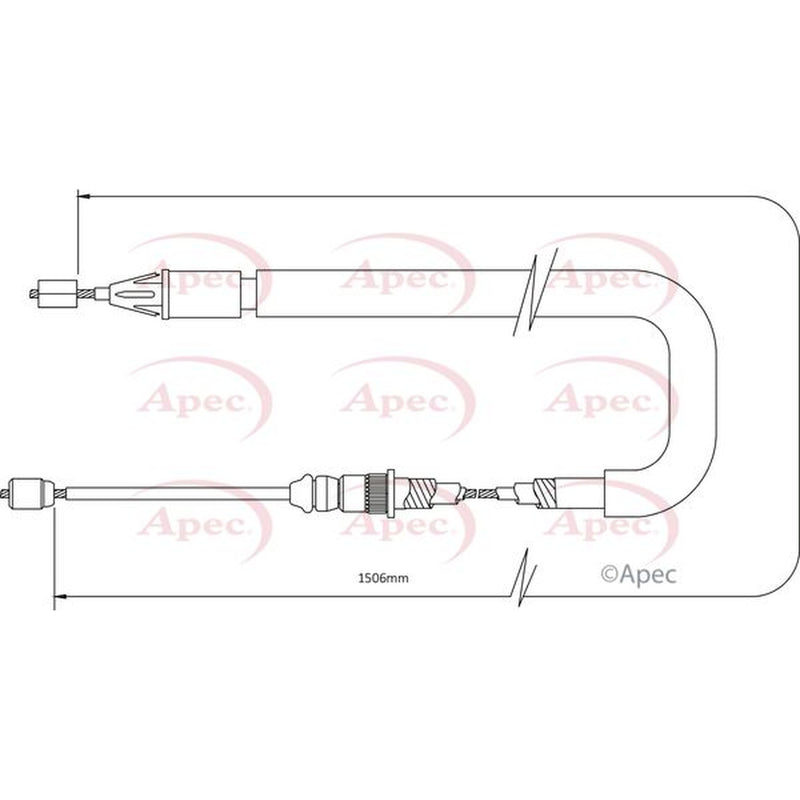 Apec Handbrake Cable Left Rear fits Renault Scénic I 1999-2003