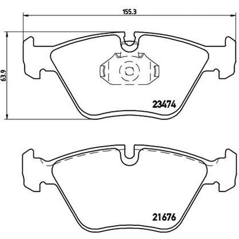 Brembo 4 x Front Brake Pad Set fits BMW 3 1992-2006 3.0 3.2