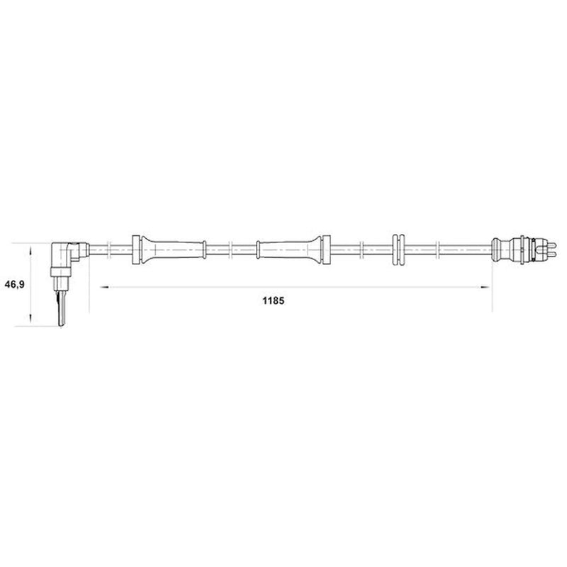 Bosch ABS Wheel Speed Sensor Front Left fits Fiat Multipla 1999-2010 1.6 1.9