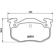 Mintex Rear Brake Pad Set fits Citroën Saxo 1996-2004 1.6