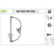 Valeo Electric Window Regulator Lifter Right Front 851363