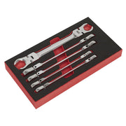 Sealey Premier Premier Flexi-Head Flare Nut Spanner Set 5pc AK2652 Sealey Premier - Dynamic Drive