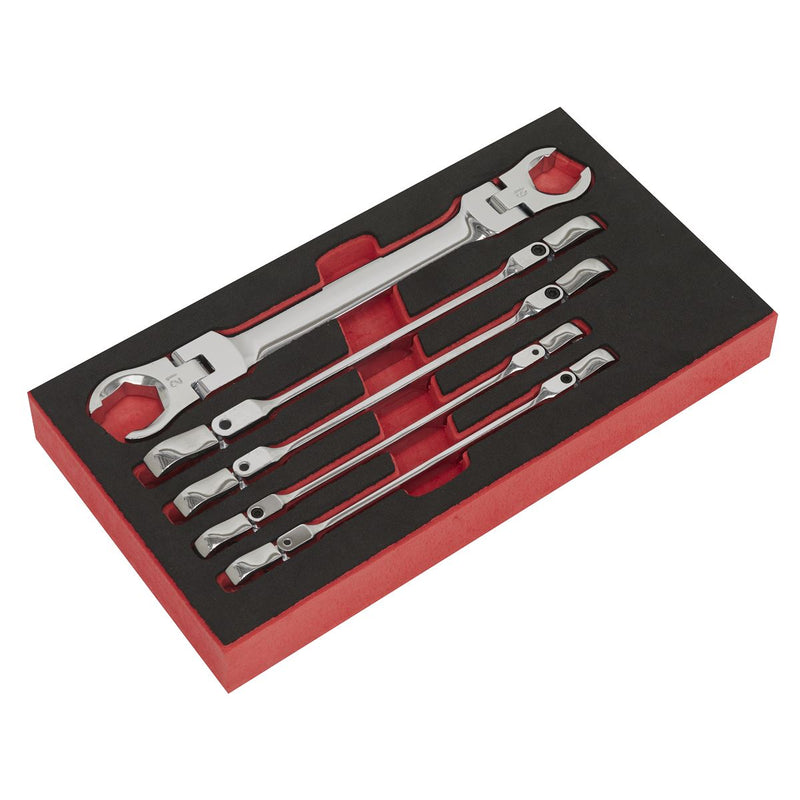 Sealey Premier Premier Flexi-Head Flare Nut Spanner Set 5pc AK2652 Sealey Premier - Dynamic Drive