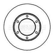 Borg & Beck Front Brake Discs & Pads fits Nissan Patrol Gr 1997-2001 2.7 2.8