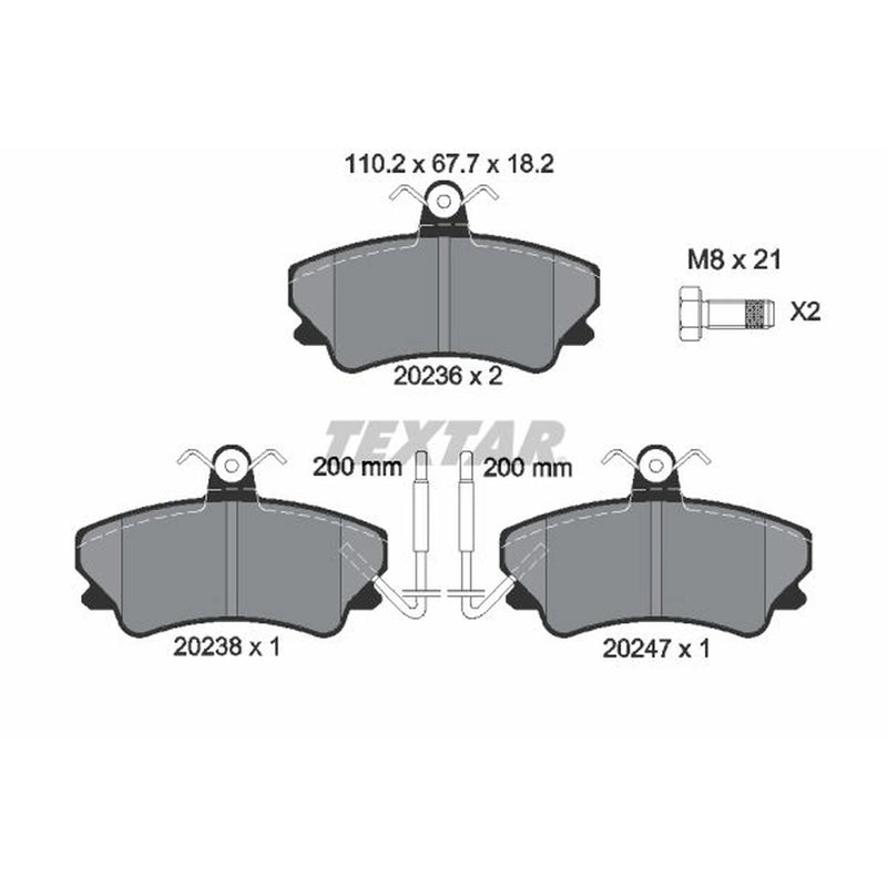 Textar Front Brake Pad Set 2023602