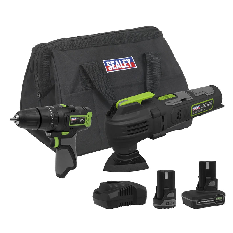 Sealey Cordless Power Tool Kit 10.8V - 2 Batteries & Charger