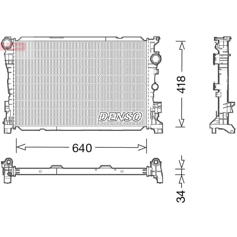 Denso Engine Radiator fits Mercedes-Benz C-Class 2008-2014 204.077 204.377