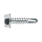 Sealey Self Drilling Screw 4.8 x 19mm Hex Head Zinc Pack of 100 SDHX4819 Sealey - Dynamic Drive