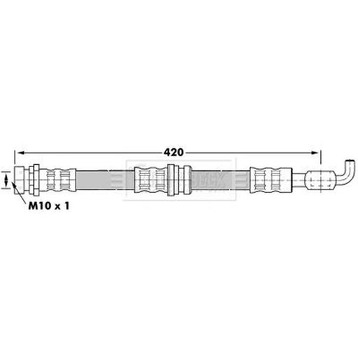 Borg & Beck Brake Hydraulic Hose Line Front Right BBH7078