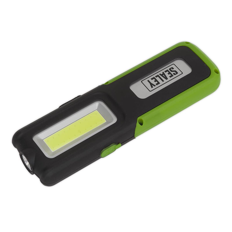 Sealey LED318 Rechargeable Inspection Lamp 5W COB + 3W LED + Power Bank Green Sealey  - Dynamic Drive