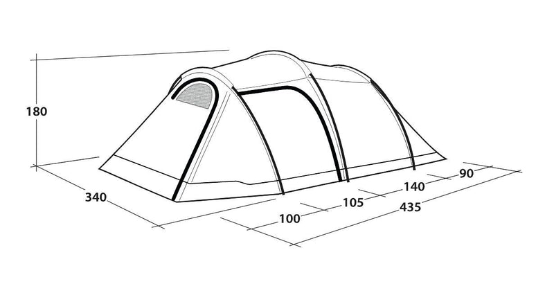 Outwell Earth 5 Plus Pole Tent Green 5 Person Outwell - Dynamic Drive