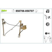 Valeo Electric Window Regulator Lifter Left Front 850706