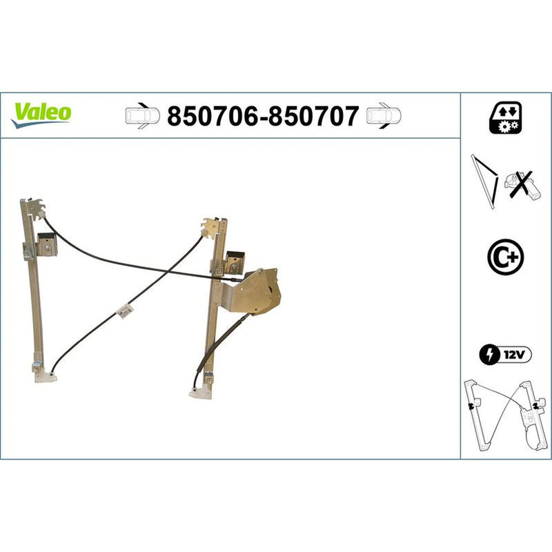 Valeo Electric Window Regulator Lifter Right Front 850707