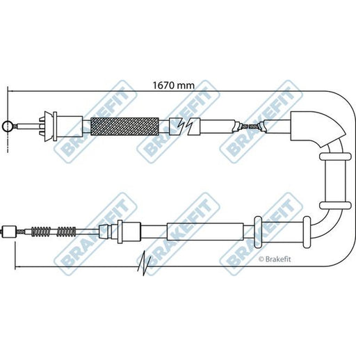 Apec Handbrake Cable Left Rear fits Fiat Grande Punto 2005-2015 1.3 1.4