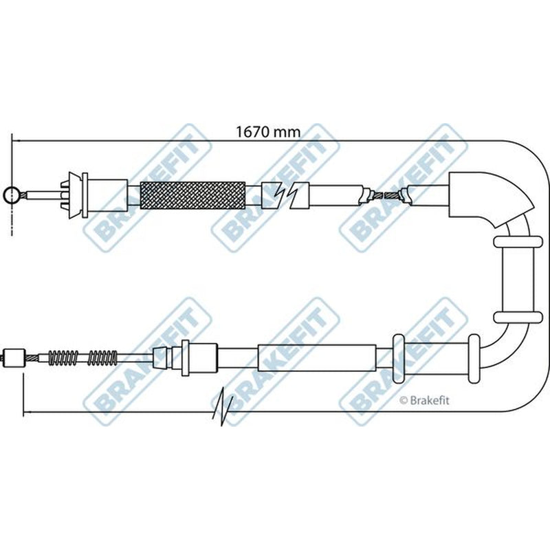 Apec Handbrake Cable Left Rear fits Fiat Grande Punto 2005-2015 1.3 1.4