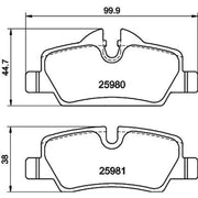 DON Rear Brake Pad Set fits Mini Mini 2013-2020