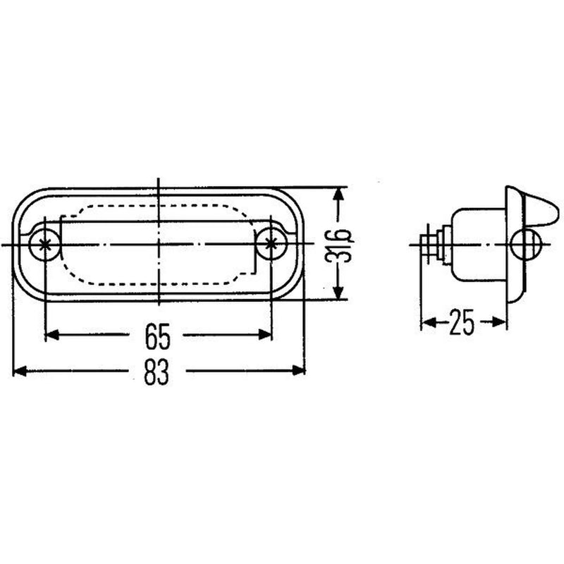 Hella Licence Plate Light / Lamp outer C5W