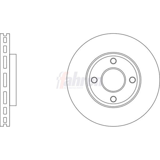 Fahren 2 x Vented Brake Discs fits Ford Fiesta VII 2017-2021 1.0 1.1 1.5