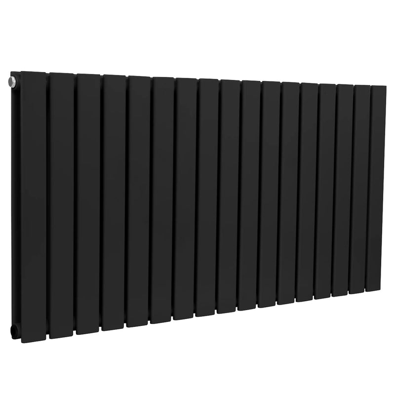 Baridi Horizontal Radiator 600 x 1190mm Double Flat Panel Black