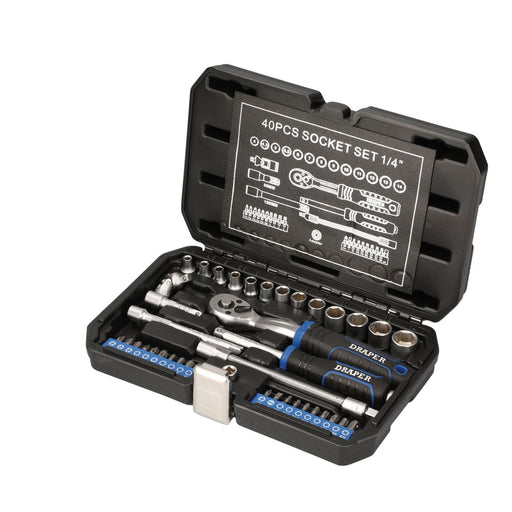 Draper HI-TORQ Metric Socket Set, 1/4" Sq. Dr. (40 Piece) 21441 Draper - Dynamic Drive