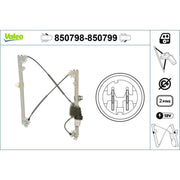 Valeo Electric Window Regulator Lifter Left Front 850798