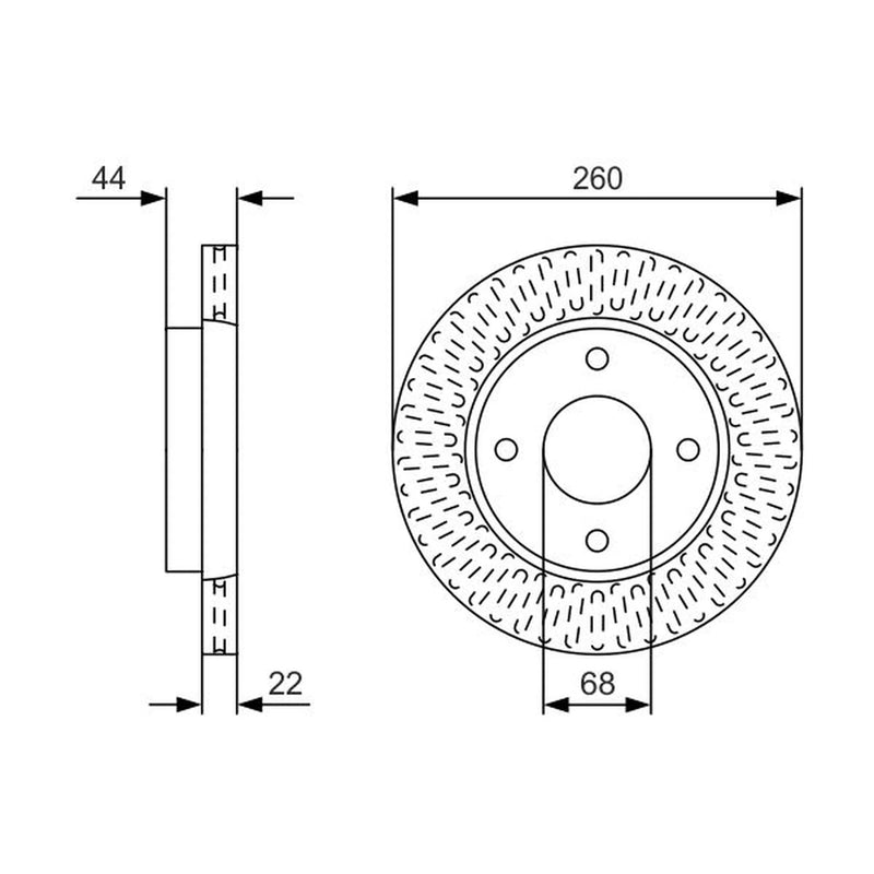 Bosch Front Brake Vented Discs & Pads fits Nissan (Dfac) Tiida 2005 on 1.6