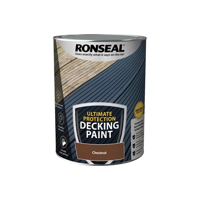Ronseal Ultimate Protection Decking Paint Chestnut 5 litre Ronseal - Dynamic Drive