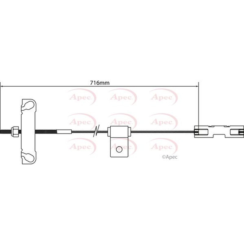 Apec Handbrake Cable Centre fits Ford Transit 2000-2006 2.0 2.3