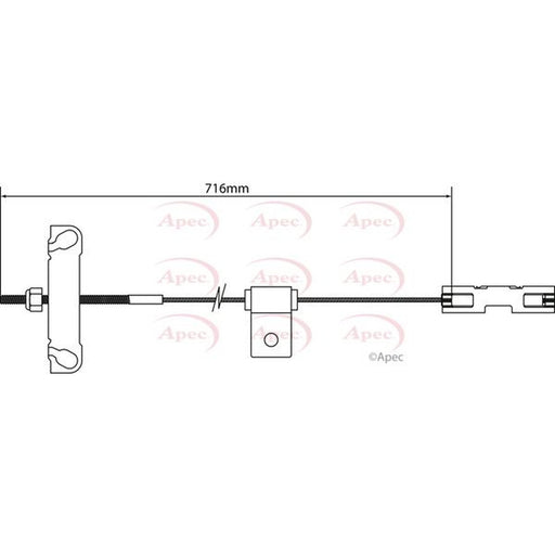 Apec Handbrake Cable Centre fits Ford Transit 2000-2006 2.0 2.3