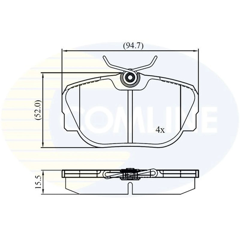 Comline 4 x Rear Brake Pad Set fits Land Rover Discovery 1998-2004 2.5 4.0
