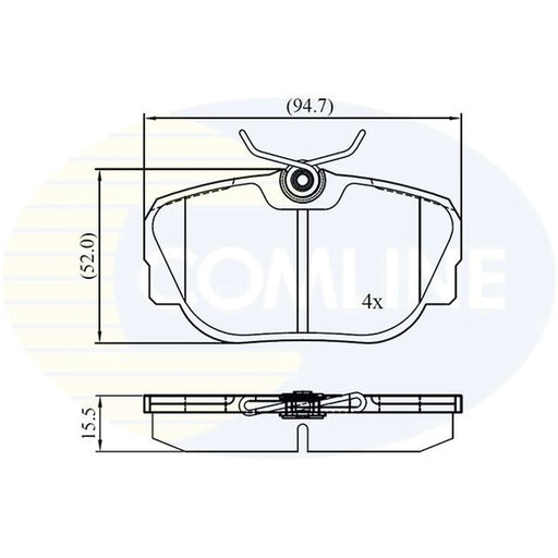 Comline 4 x Rear Brake Pad Set fits Land Rover Discovery 1998-2004 2.5 4.0