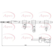 Apec Handbrake Cable Left Rear fits Kia Picanto I 2004-2011 1.0 1.1
