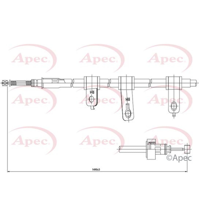Apec Handbrake Cable Left Rear fits Kia Picanto I 2004-2011 1.0 1.1