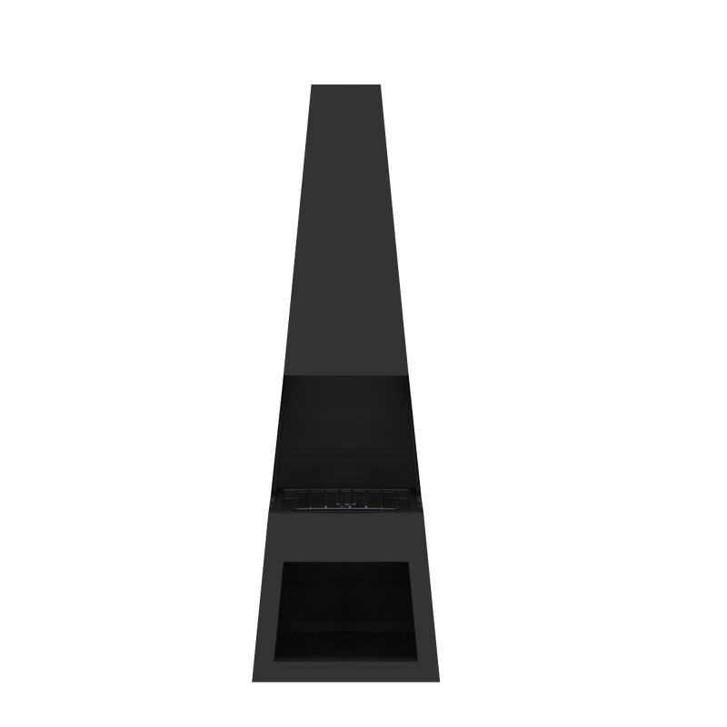 Dellonda Outdoor Chiminea Fireplace Fire Pit Heater Firewood Storage Black Steel Dellonda  - Dynamic Drive