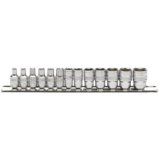 Draper Metric Socket Set on a Metal Rail, 1/4" Sq. Dr. (13 Piece) 16487 Draper - Dynamic Drive