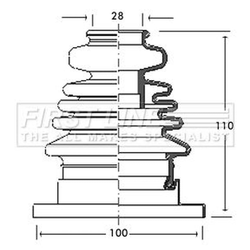 First Line Drive Shaft Bellow Kit Front Left fits Audi 100 C4 1991-1994