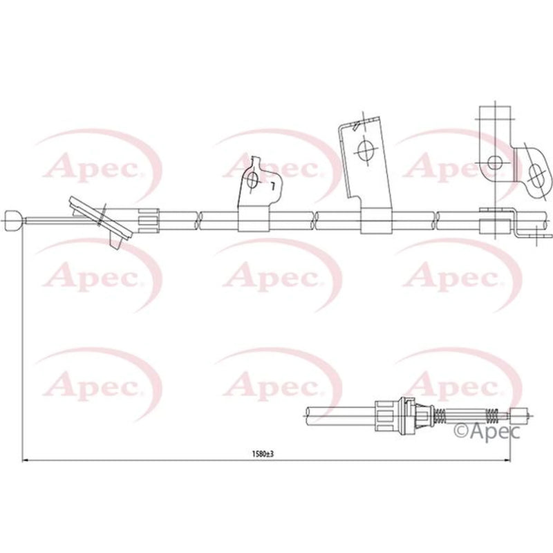 Apec Handbrake Cable Left Rear CAB1448