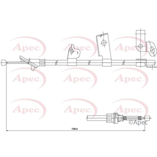 Apec Handbrake Cable Left Rear CAB1448