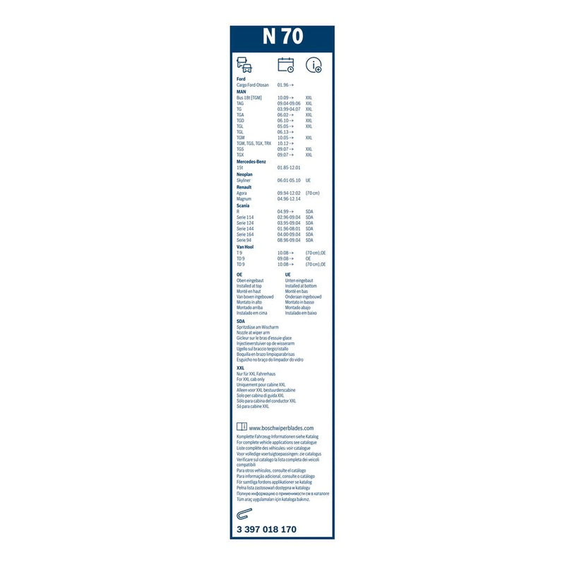 Bosch Eco Wiper Blade 700mm — N70 fits Audi A2 2000-2005 1.2 1.4