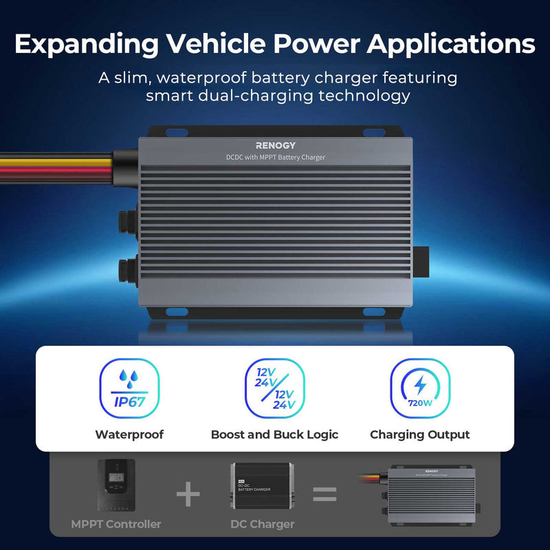 Renogy IP67 50A DC-DC Battery Charger with MPPT Dyna-mo Solar - Dynamic Drive