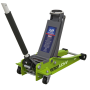 Sealey Trolley Jack 2.25 Tonne Low Profile Rocket Lift Hi-Vis Green 2001LEHV Sealey - Dynamic Drive