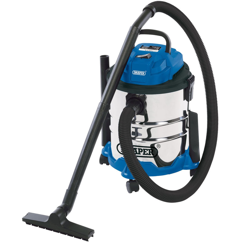 Draper Wet and Dry Vacuum Cleaner with Stainless Steel Tank, 20L, 1250W 20515 Draper - Dynamic Drive