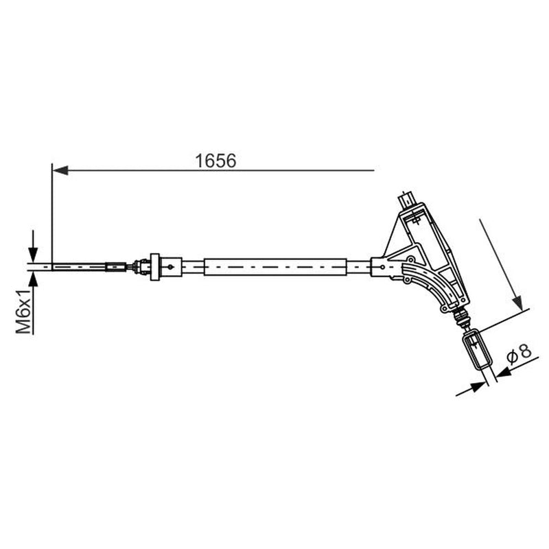 Bosch Handbrake Cable Front fits Peugeot 406 1995-2004 1.6 1.8 2.0 2.2 3.0