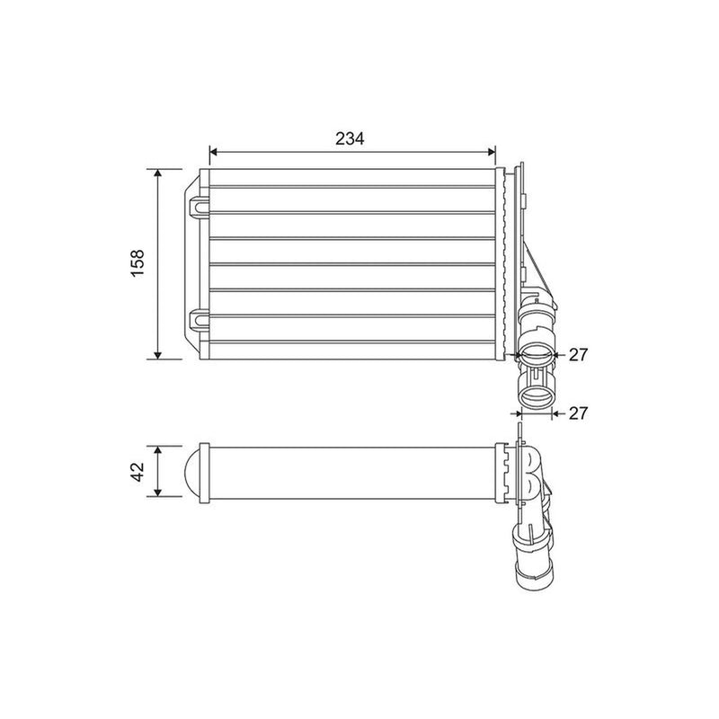 Valeo Heater Matrix Core Heat Exchanger Front 812044