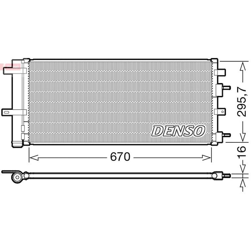 Denso Air Conditioning Condenser fits Ford Galaxy III 2015-2023 1.5 2.0