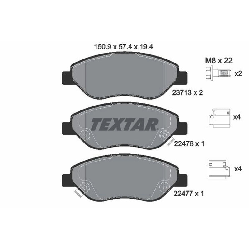 Textar Front Brake Pad Set 2247601