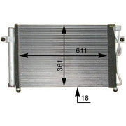Mahle Air Conditioning Condenser fits Hyundai Getz 2003-2009 1.5