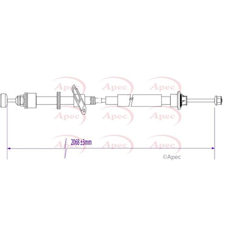 Apec Handbrake Cable Left Rear fits Ford Galaxy II 2006-2015 1.8 2.0