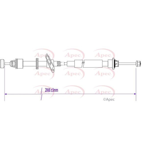 Apec Handbrake Cable Left Rear fits Ford Galaxy II 2006-2015 1.8 2.0